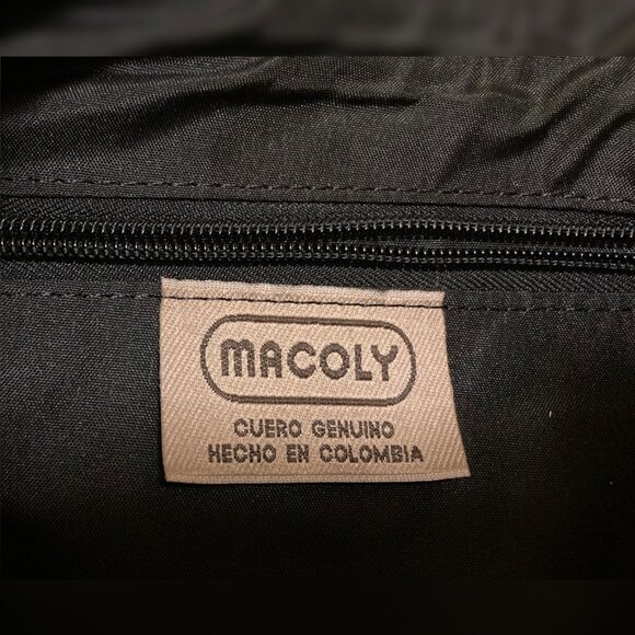 Macoly dark red leather pocketbook with wide zigzag woven strap - Picture 9 of 11